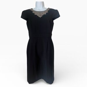 Tahari Arthur Levine Elegant  Sparkling Embellishment Little Black Dress 4